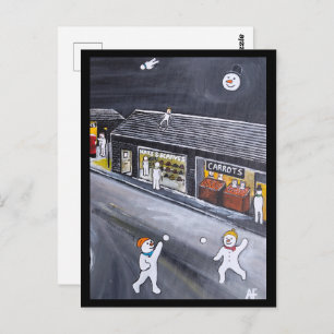 Snow Town Painting by Alfred Fox Postcard