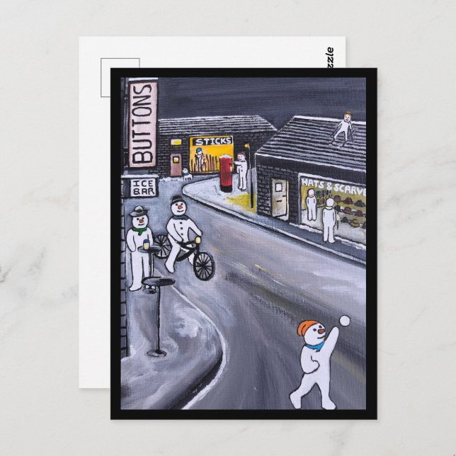 Snow Town Painting by Alfred Fox Postcard (Front/Back)