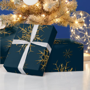 Snow Treasures on Azzure Elegant Christmas Wrapping Paper