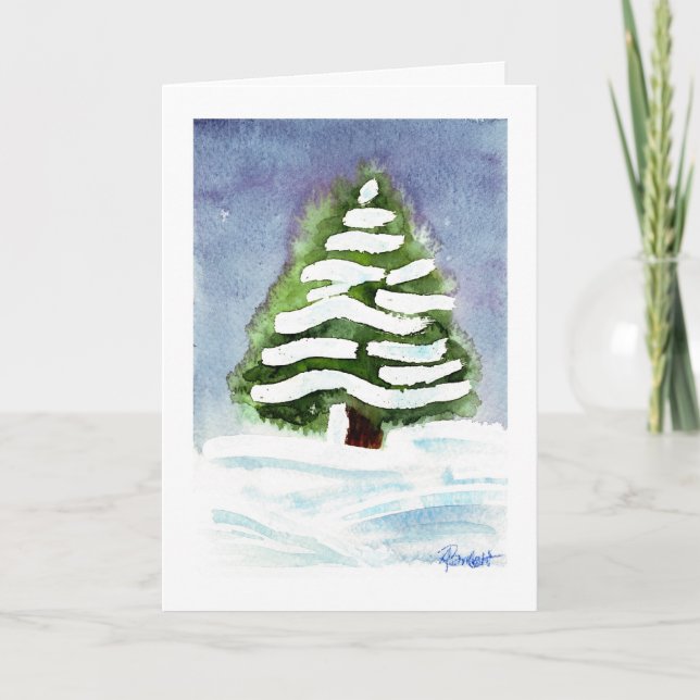 "Snow Tree" - Holiday Christmas Tree Card (Front)