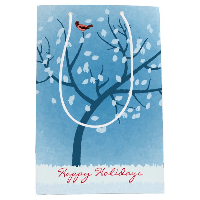 Snow Tree Holiday Gift Bag (Front)