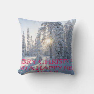 SNOW,TREES,THE SUN, READY FOR CHRISTMAS CUSHION