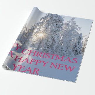 SNOW,TREES,THE SUN, READY FOR CHRISTMAS WRAPPING PAPER