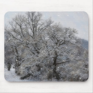 Snow Trees Winter Holiday Art Mousepad
