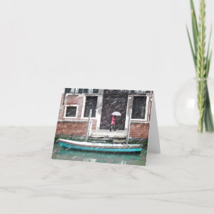 Snow Umbrella Thank You Card