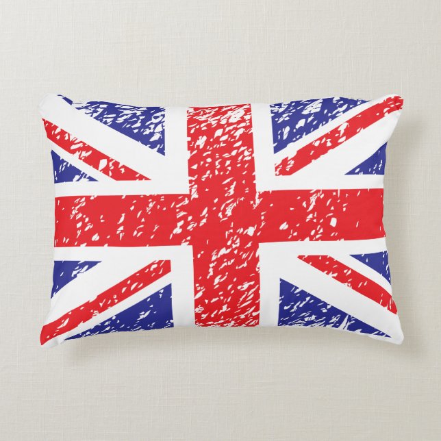 Snow Union Jack Pillow  Winter Decor (Front)