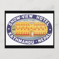 Snow View Hotel Nepal_Vintage Travel Poster