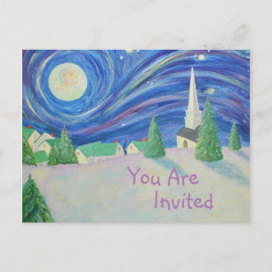 Snow Village Invitation Postcard