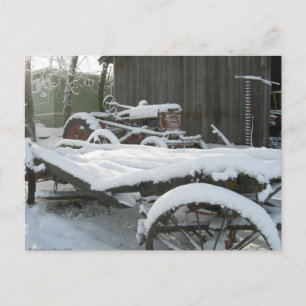 Snow wagon postcard