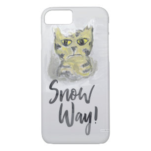 Snow Way Painted Cat Slogan Folk Art Design iPhone 8/7 Case