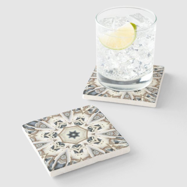 Snow Web Stone Coaster (Side)