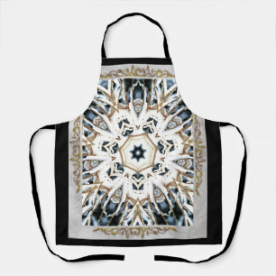 Snow Web with Gold Flourish Apron