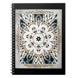 Snow Web with Gold Flourish Notebook
