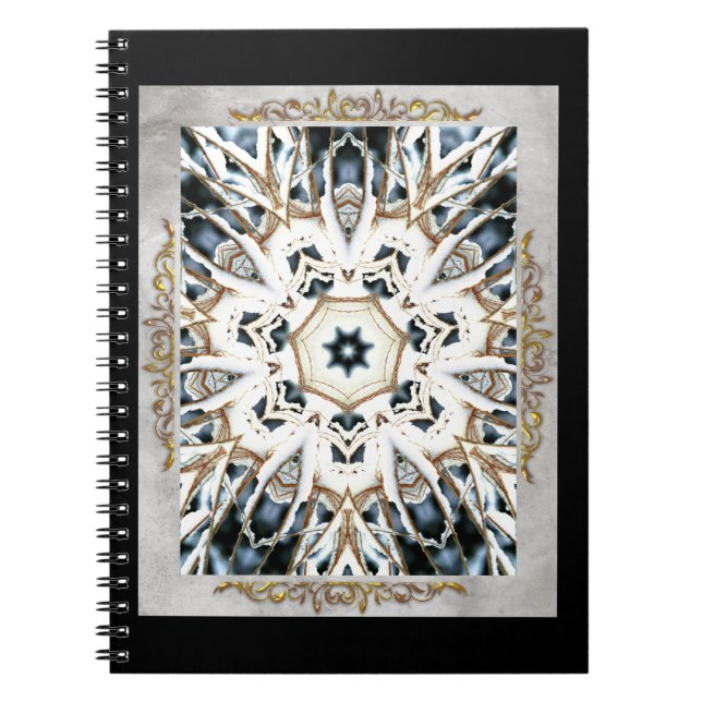 Snow Web with Gold Flourish Notebook (Front)