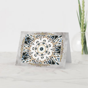 Snow Web with Gold Flourish Thank You Card