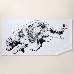 Snow-Week Runner, Simple Silhouette Beach Towel