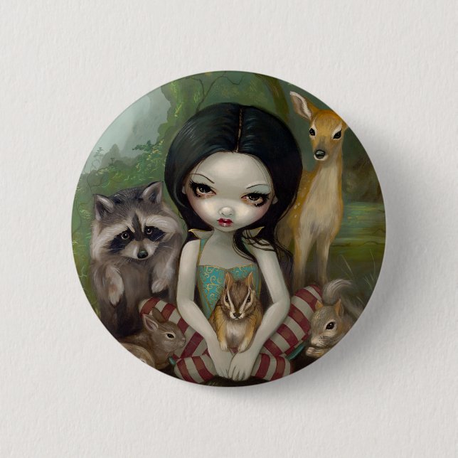 "Snow White and Her Animal Friends" Button (Front)