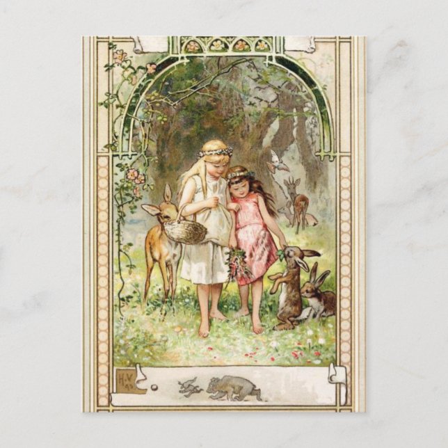 Snow White and Rose Red by Hermann VogelTry Postcard (Front)