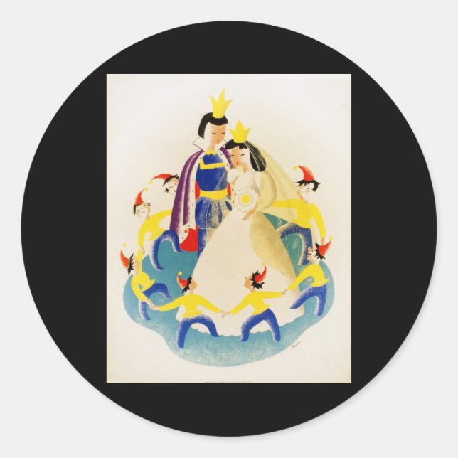 Snow White and the seven dwarfs Classic Round Sticker (Front)