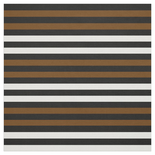 Snow white, Coco brown, midnight black stipe Fabric (Swatch)