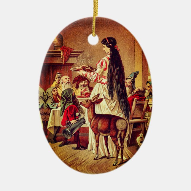 Snow White – Fairy tale – Märchen – Grimm Ceramic Tree Decoration (Front)