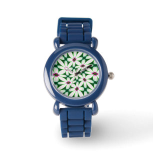 Snow White Flowers Pattern Watch