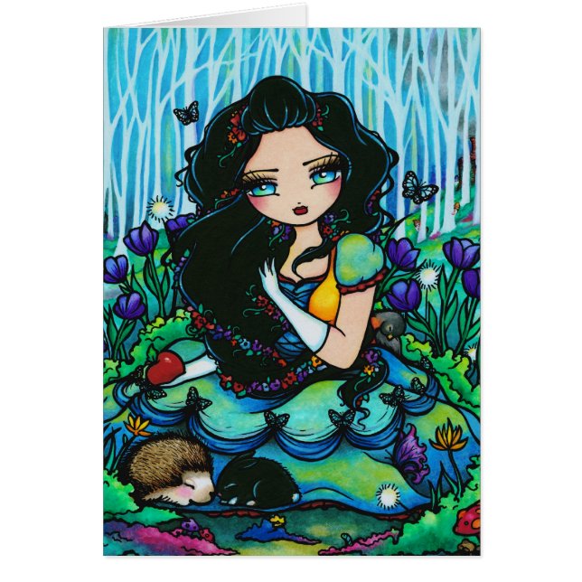 Snow White Forest Fairy Fantasy Girl Art Card (Front)