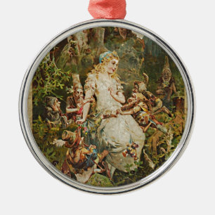 Snow White German Fairy Tale Illustration Metal Tree Decoration