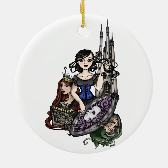 Snow White III Ceramic Tree Decoration (Back)