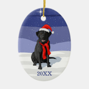 Snow White Labrador Retriever Ceramic Ornament