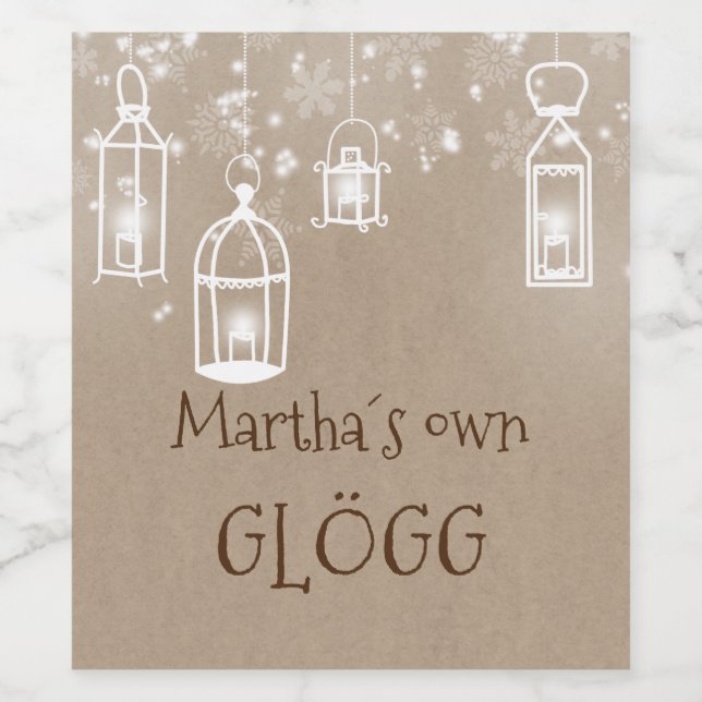 Snow white lanterns wine label (Single Label)