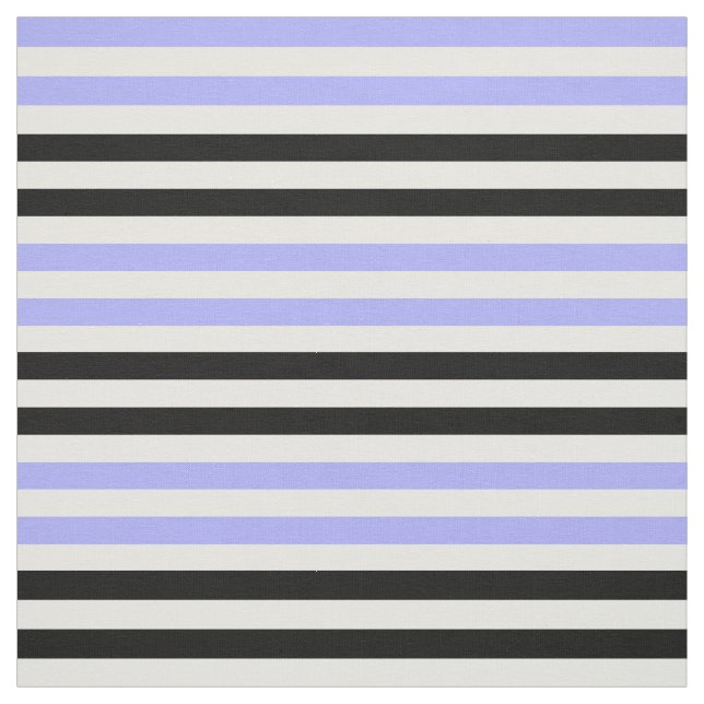 Snow white, Light blue, midnight black stipe Fabric (Swatch)