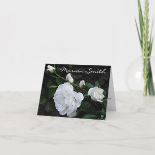 Snow White Rose  - Placecard Holiday Card
