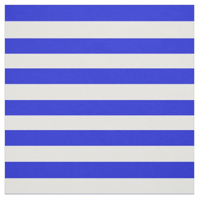Snow white, Royal blue stipe, stripes Fabric (Swatch)