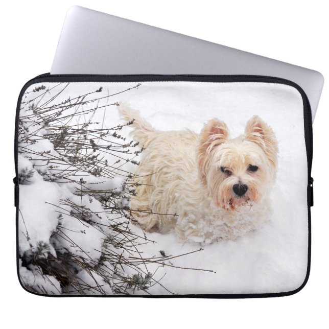 Snow White Westie Dog Photo Electronics Bag (Front)