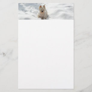 Snow White Westie Dog Photo Paper Stationery