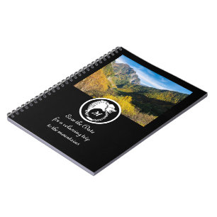 Snow White Wolf Silhouette Laurel Monogram Photo Notebook
