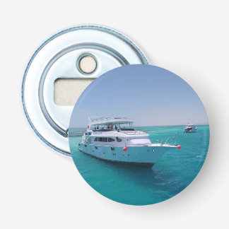 Snow-white yacht near the White Island in Red Sea Bottle Opener