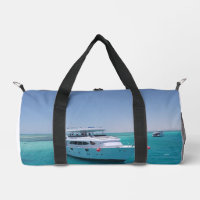 Snow-white yacht near the White Island in Red Sea