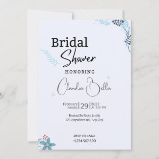 Snow Winter Bridal Shower Invitation Card