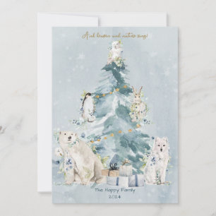 Snow Winter Christmas Tree Holiday Card
