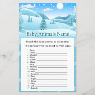 Snow Winter Forest Baby Animals Name Game