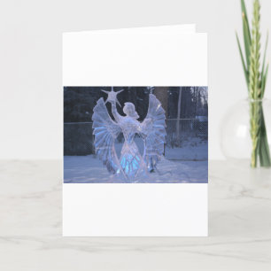 Snow Winter Sculpture  angel  Christianity Faith Card