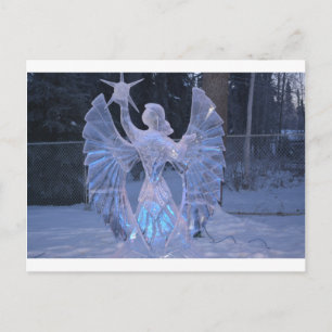 Snow Winter Sculpture  angel  Christianity Faith Postcard