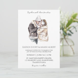 snow winter wonderland wedding invitations