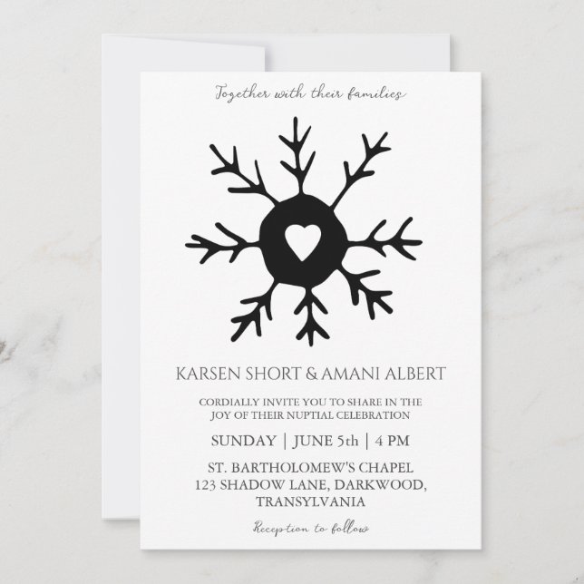 snow winter wonderland wedding invitations (Front)