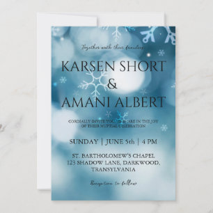 snow winter wonderland wedding invitations