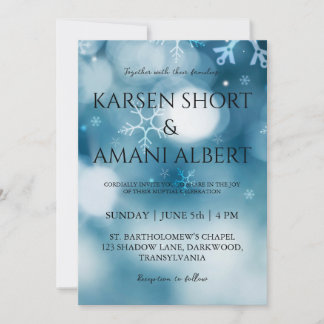 snow winter wonderland wedding invitations