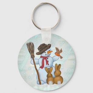 Snow with animals key ring