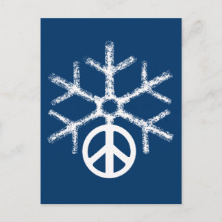 Snow with peace postcard